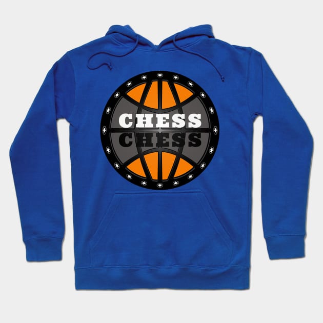 Chess Logo in Black, White and Orange Hoodie by The Black Panther